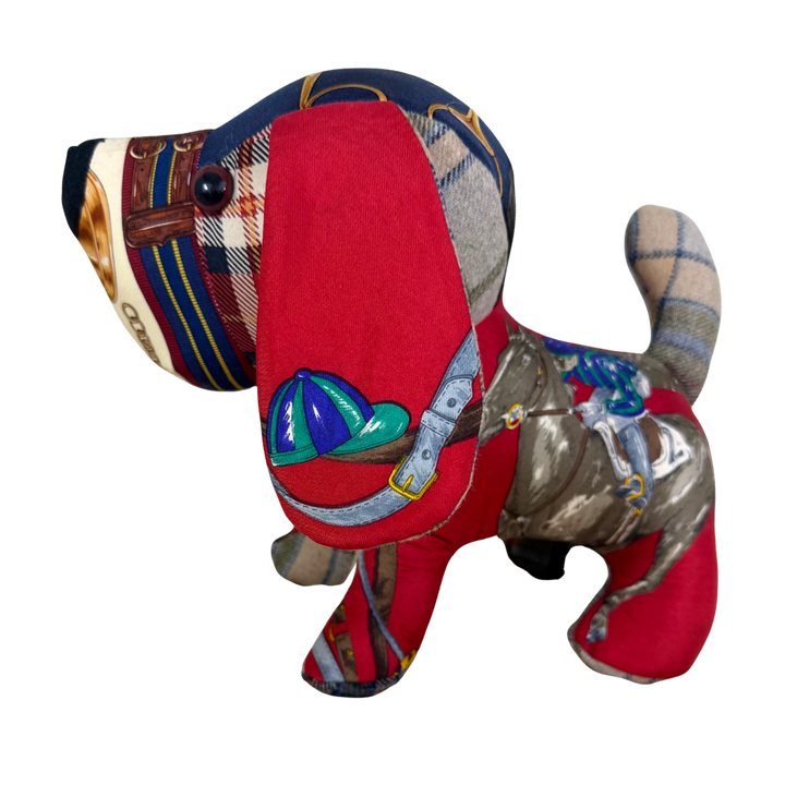 Equestrian Vintage Silk Scarf Loyal Puppy