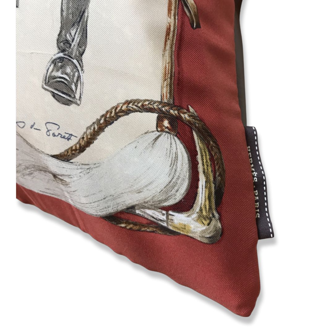 A Propos des Bottes Vintage Silk Scarf Pillow 17"