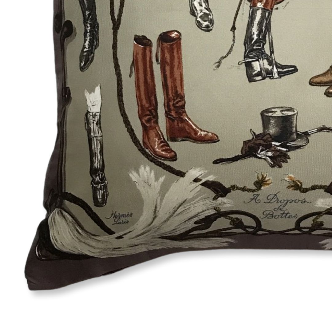 A Propos des Bottes Vintage Silk Scarf Pillow 17"