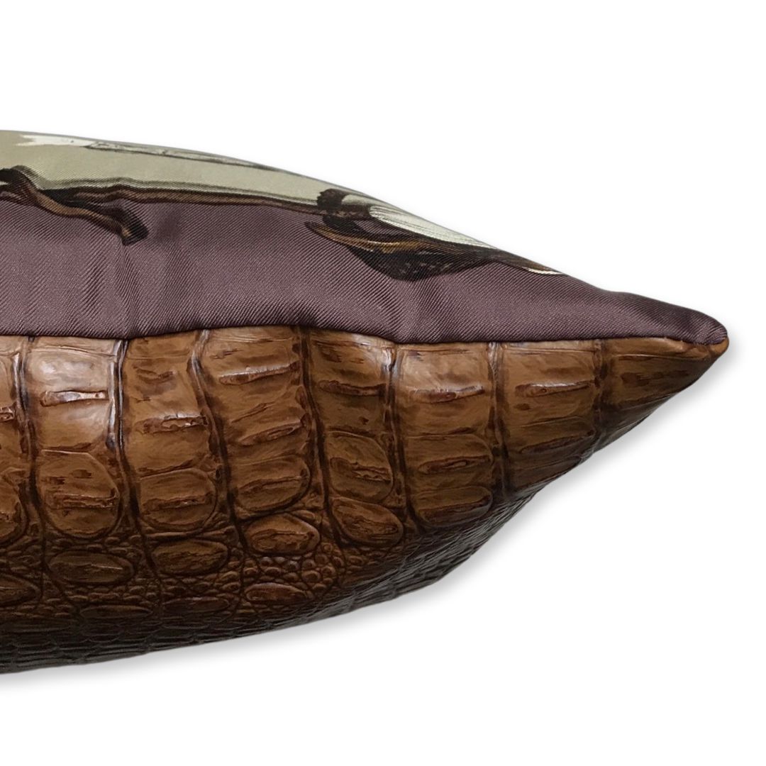 A Propos des Bottes Vintage Silk Scarf Pillow 17"