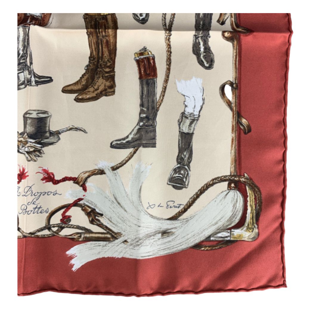 A Propos des Bottes Vintage Silk Scarf Pillow 17"