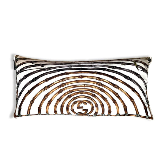 Vintage Gucci Pillow Amazone Vintage Silk Scarf Lumbar Pillow 35" at Vintage Luxe Up