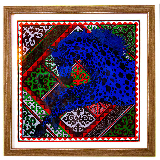Framed Hermes Scarf Appaloosa des Steppes Framed Vintage Silk Scarf 21" Vintage Hermes at Vintage Luxe Up