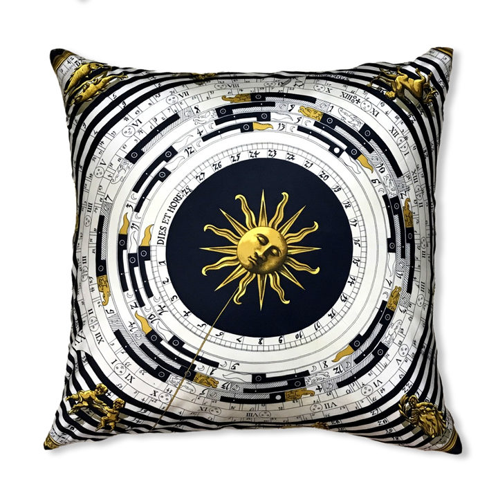 Astrologie Dies et Hore Vintage Silk Scarf Pillows 24"