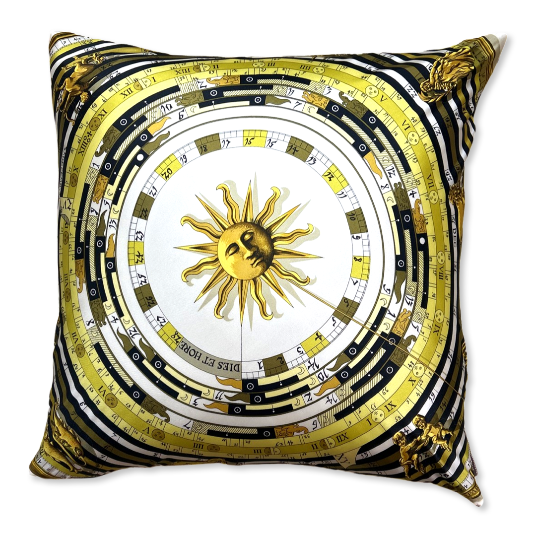 Astrologie Dies et Hore Vintage Silk Scarf Pillows 24"