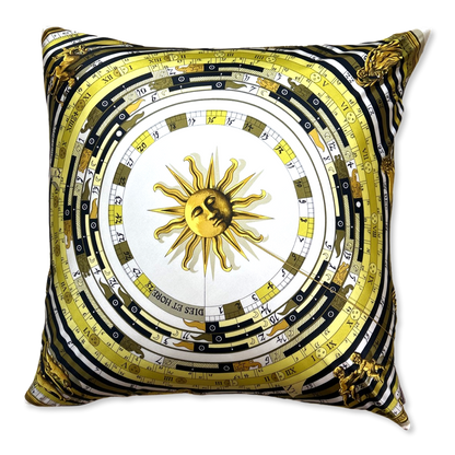 Astrologie Dies et Hore Vintage Silk Scarf Pillows 24"