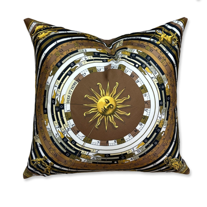 Astrologie Dies et Hore Vintage Silk Scarf Pillows 24"