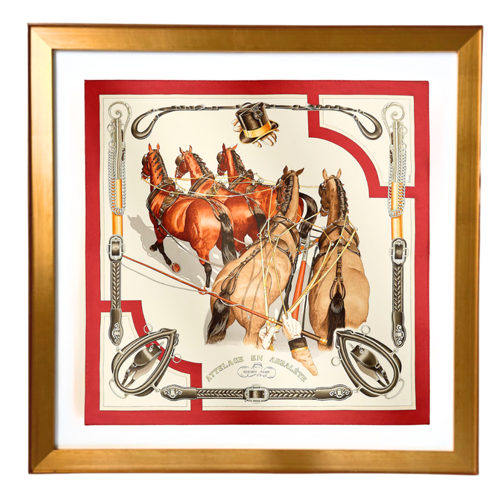 Hermes Attelage Arbalete Forever Scarf | Framed Hermes Scarf exclusively at Vintage Luxe Up
