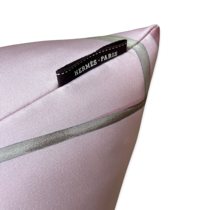 Attrape Tes Reves Pink Vintage Silk Scarf Pillow 24"