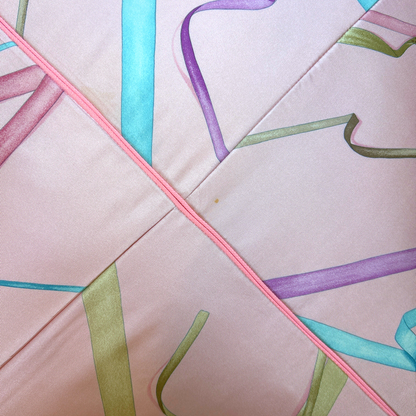 Attrape Tes Reves Pink Vintage Silk Scarf Pillow 24"
