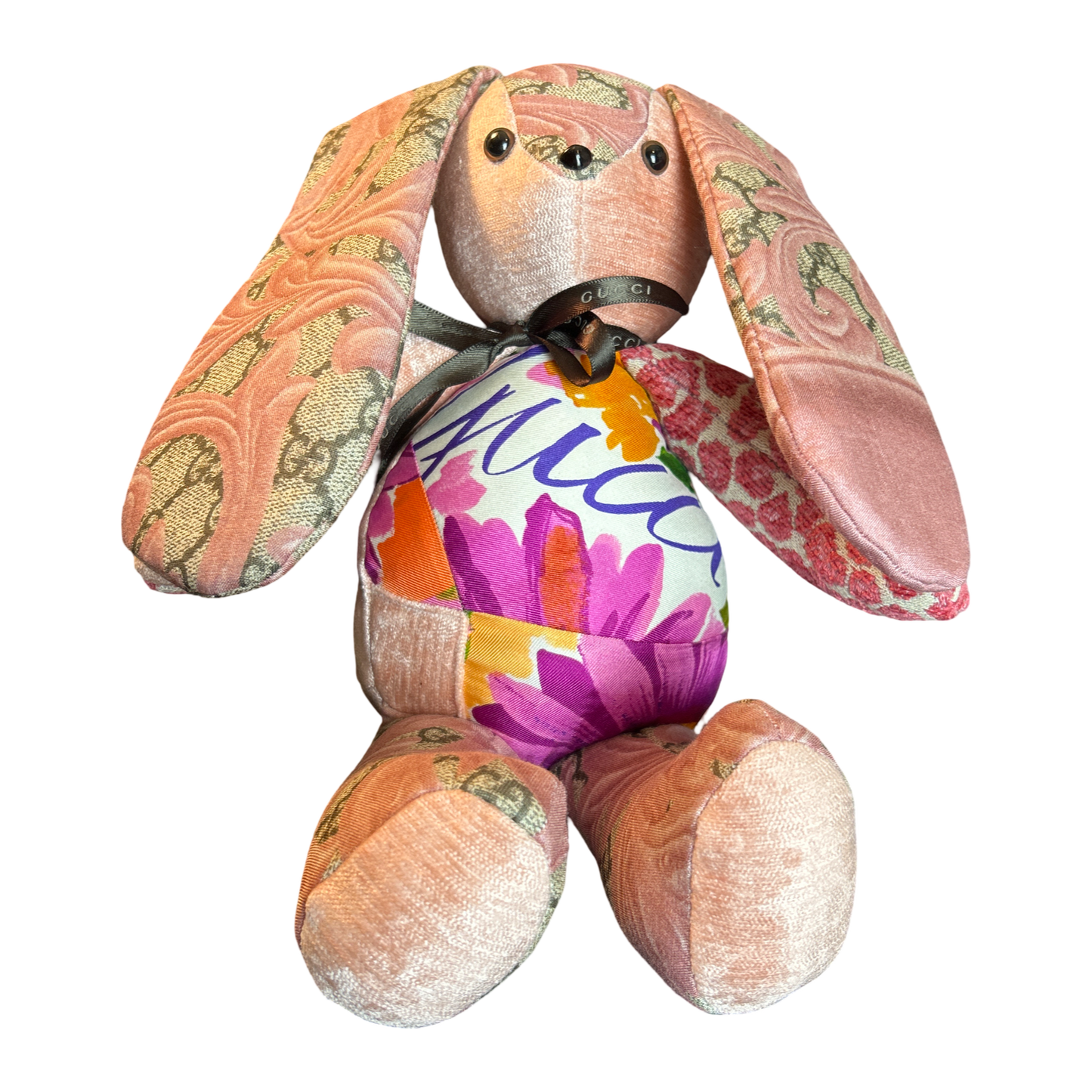 Gucci GG Logo Arabesque Scarf Patchwork Bunny 