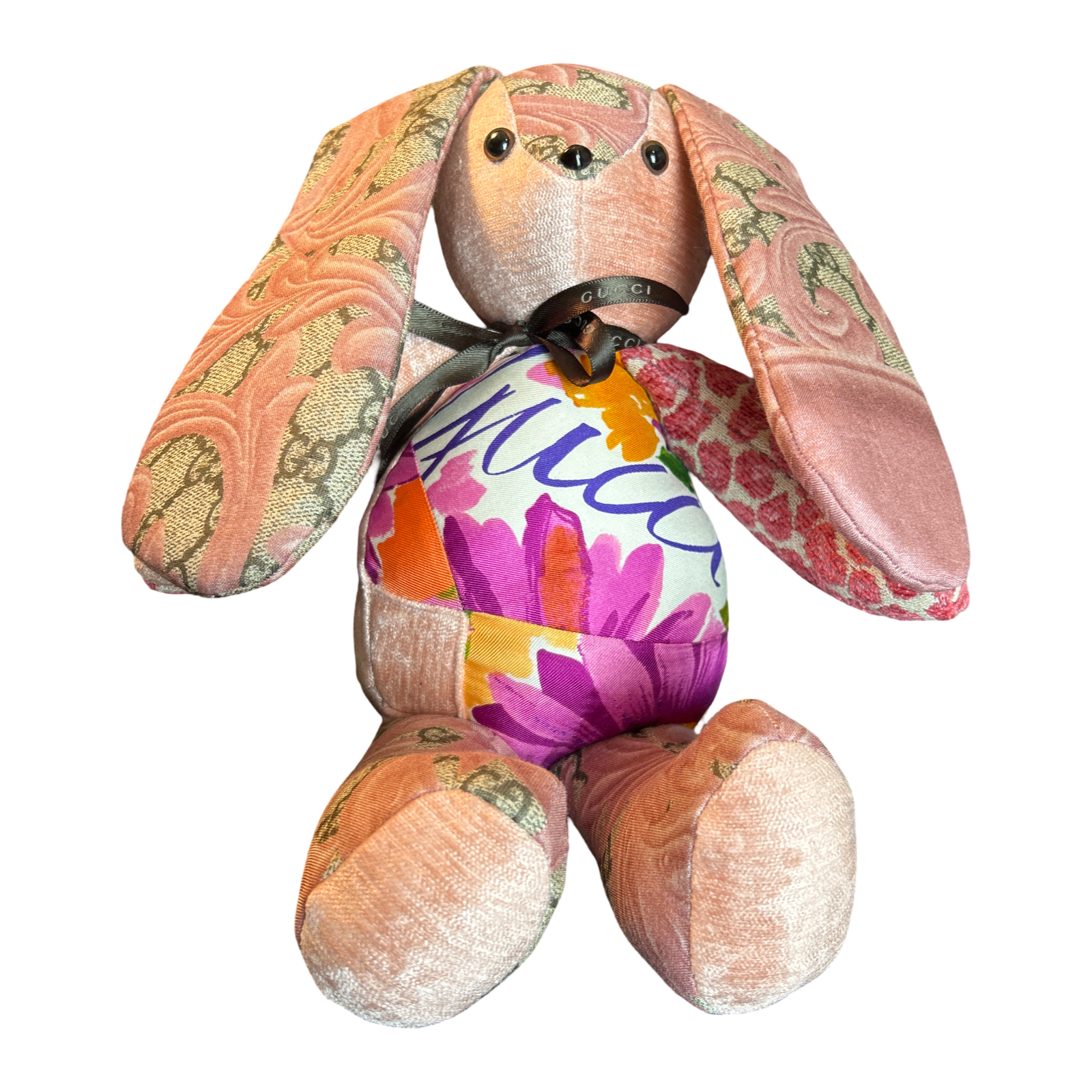 Gucci GG Logo Arabesque Scarf Patchwork Bunny 
