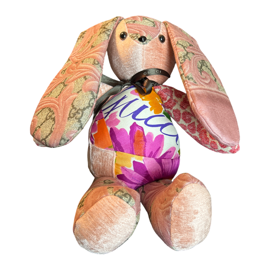 Gucci GG Logo Arabesque Scarf Patchwork Bunny 