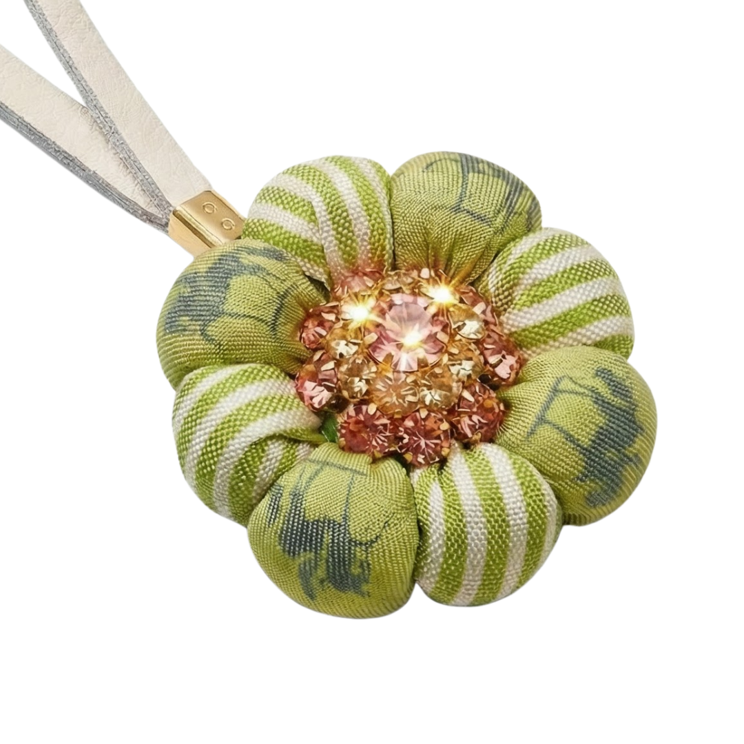 Equestrian Stripe Silk Necktie Bag Charm