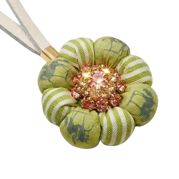 Equestrian Stripe Silk Necktie Bag Charm