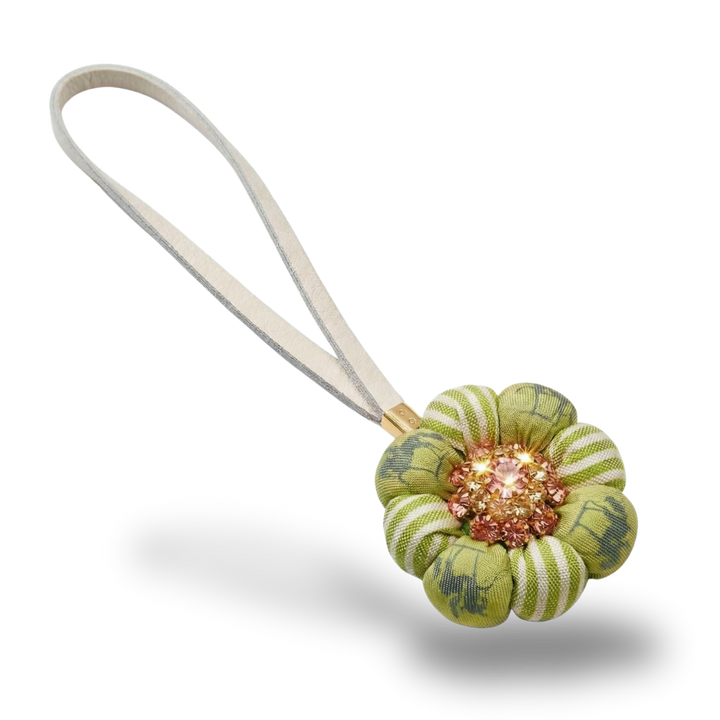 Equestrian Stripe Silk Necktie Bag Charm