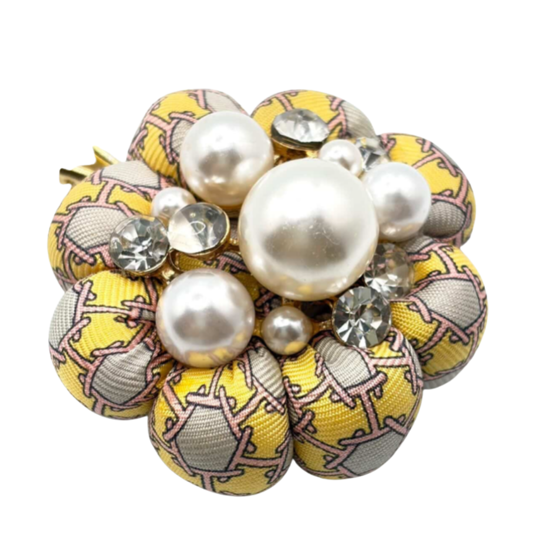 H Chain Vintage Silk Necktie Bag Charm