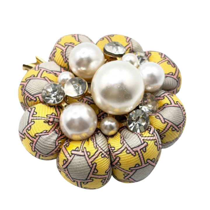 H Chain Vintage Silk Necktie Bag Charm