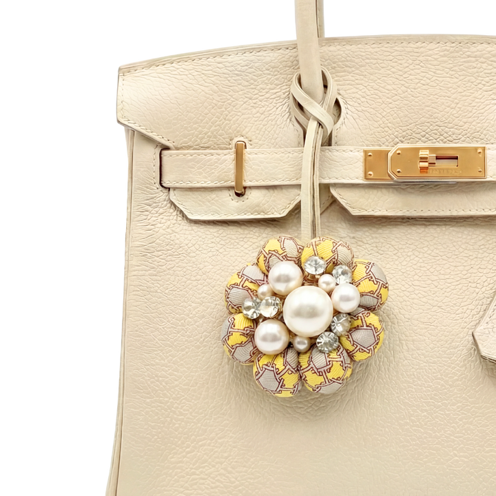 H Chain Vintage Silk Necktie Bag Charm