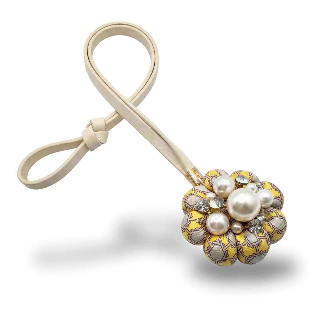 H Chain Vintage Silk Necktie Bag Charm