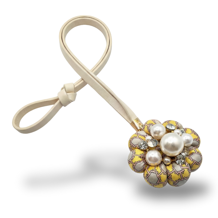 H Chain Vintage Silk Necktie Bag Charm