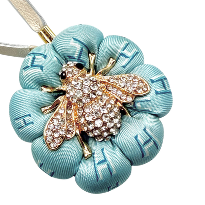 H Print Bumblebee Vintage Silk Necktie Bag Charm