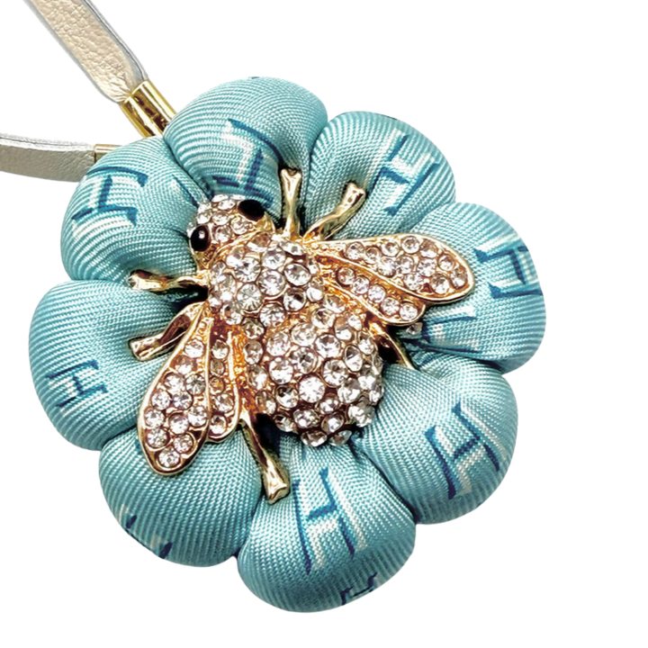 H Print Bumblebee Vintage Silk Necktie Bag Charm