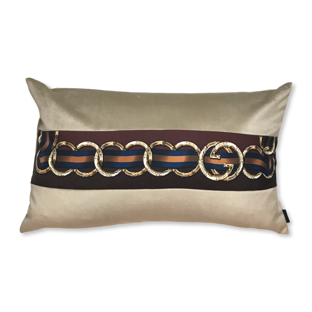 Bamboo Ribbon Vintage Silk Scarf Pillows