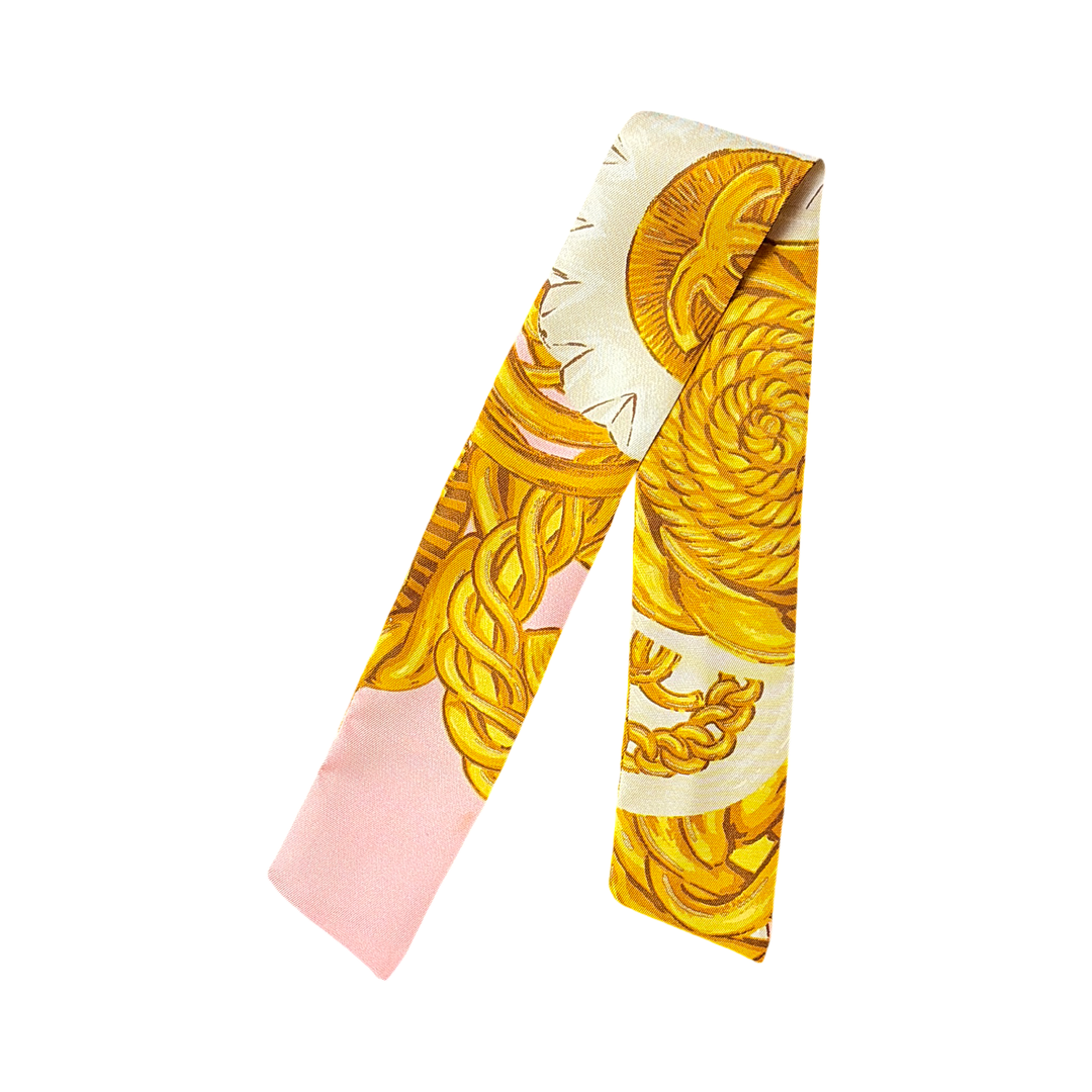 CC Buttons Pink Vintage Scarf Link Bracelet
