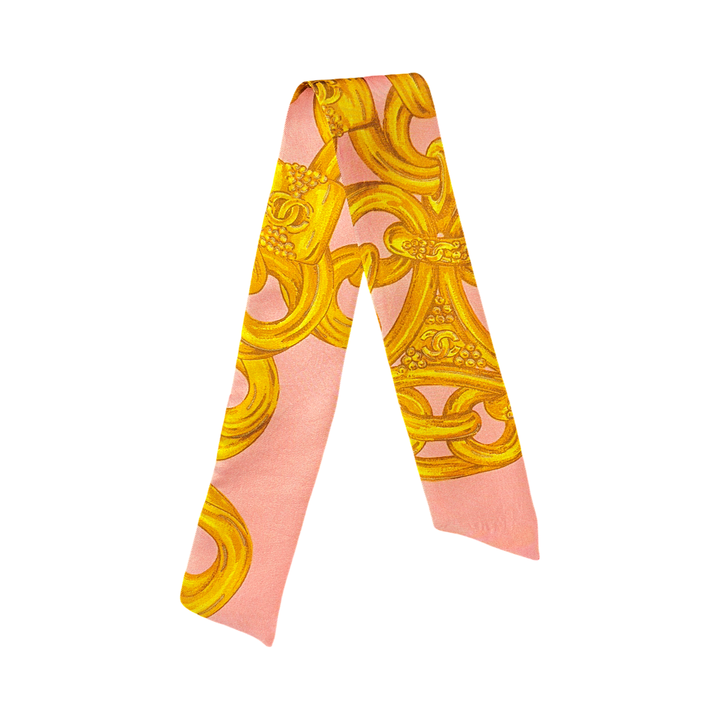CC Chain Pink Vintage Scarf Cuff Bracelet