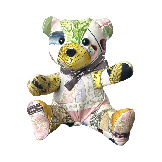 Hermes Scarf Patchwork Teddy Bear at Vintage Luxe Up