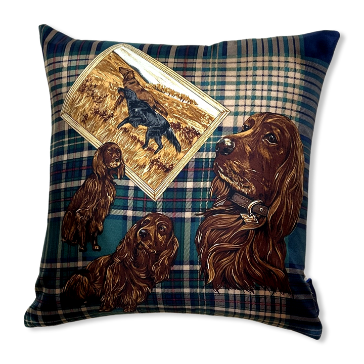 Best In (Dog) Show Vintage Silk Scarf Pillows