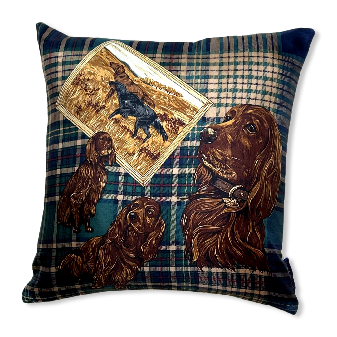 Best In (Dog) Show Vintage Silk Scarf Pillows