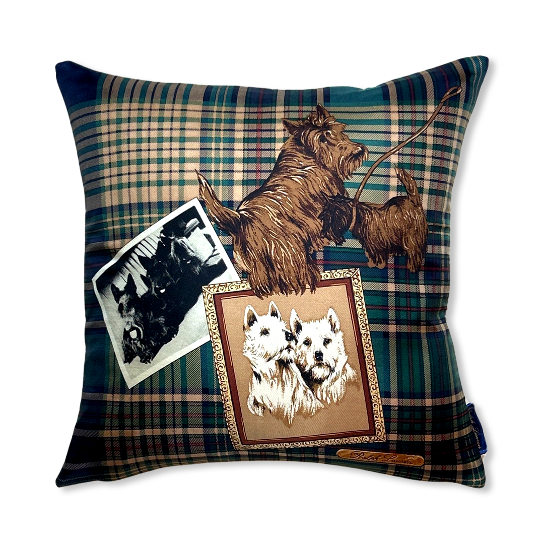 Best In (Dog) Show Vintage Silk Scarf Pillows