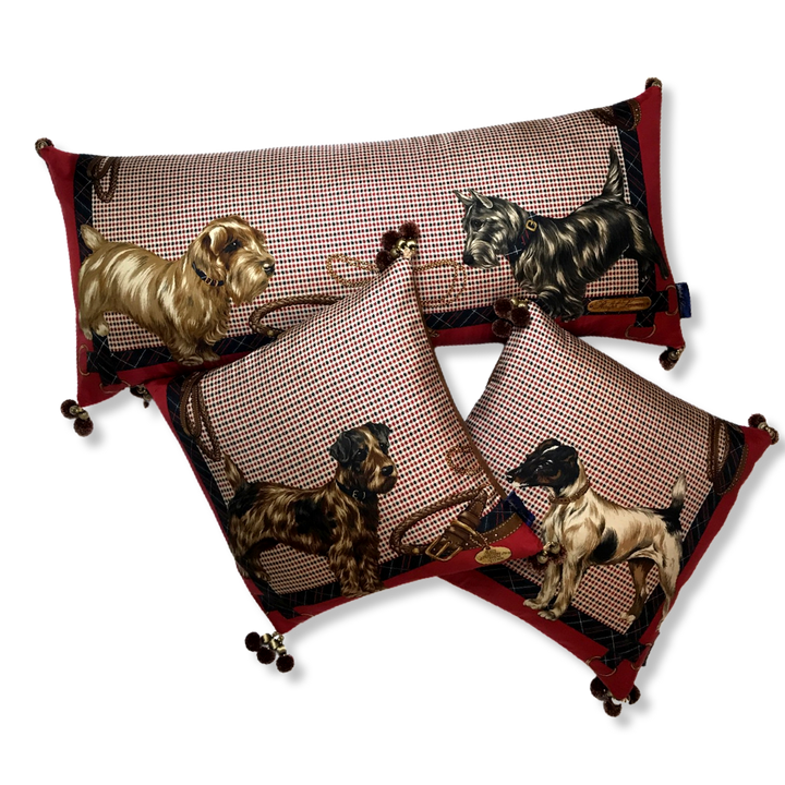 Vintage Ralph Lauren Pillow Best In Show Vintage Silk Scarf Pillows at Vintage Luxe Up