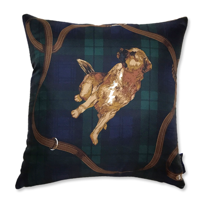 Black Watch Tartan Best In Show Vintage Silk Scarf Pillows 18"