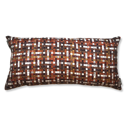 Bolduc Au Carré Vintage Silk Scarf Lumbar Pillow 35"