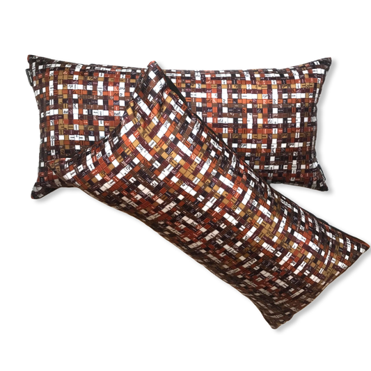 Vintage Hermes Pillow Bolduc Au Carré Vintage Silk Scarf Lumbar Pillow 35" at Vintage Luxe Up