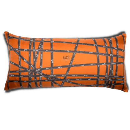 Bolduc Ribbon Vintage Silk Scarf Lumbar Pillow 35"