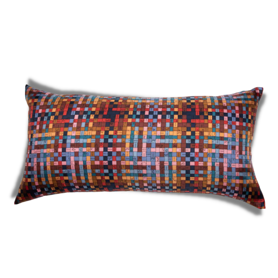 Bolduc au Carré Vintage Silk Scarf Lumbar Pillows 35"
