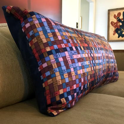 Bolduc au Carré Vintage Silk Scarf Lumbar Pillows 35"