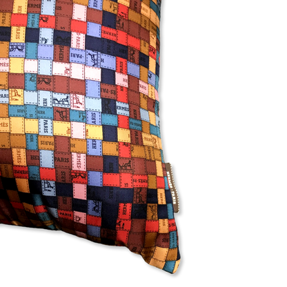 Bolduc au Carré Vintage Silk Scarf Lumbar Pillows 35"