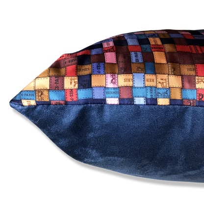 Bolduc au Carré Vintage Silk Scarf Lumbar Pillows 35"