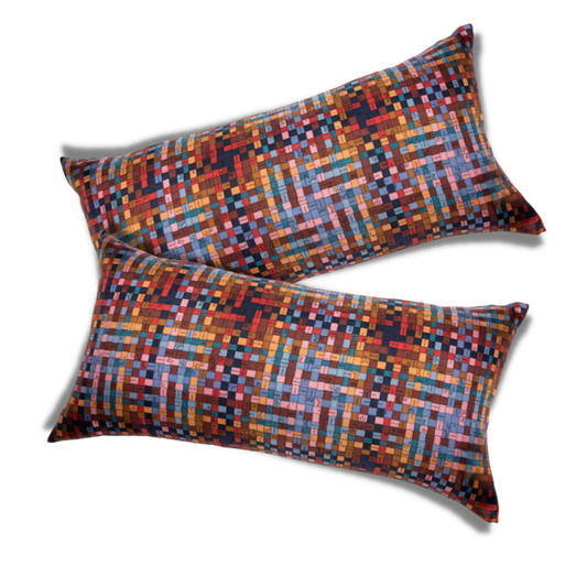 Vintage Hermes Pillow Bolduc au Carré Vintage Silk Scarf Lumbar Pillows 35" at Vintage Luxe Up