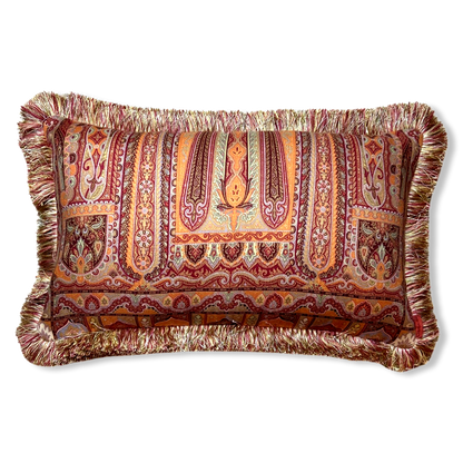 Bordeaux Paisley Vintage Wool & Silk Scarf Pillows