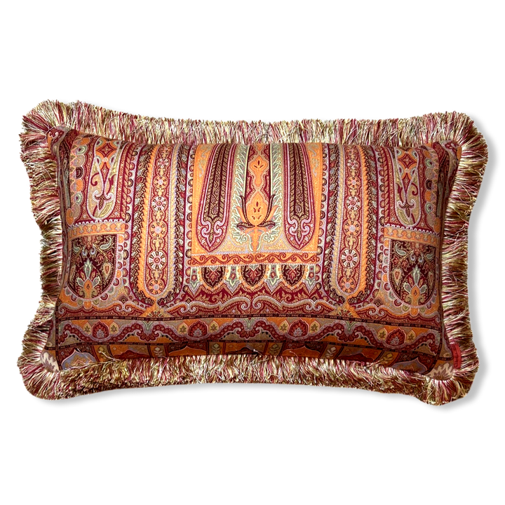 Bordeaux Paisley Vintage Wool & Silk Scarf Pillows