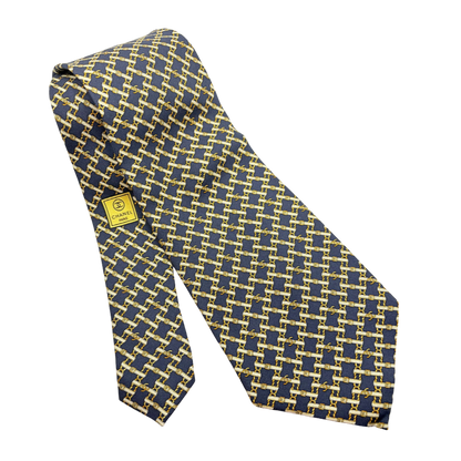 CC Belt & Chain Vintage Silk Necktie Cuff Bracelet