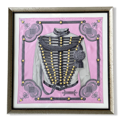 Brandebourgs Framed Vintage Silk Scarf 20"