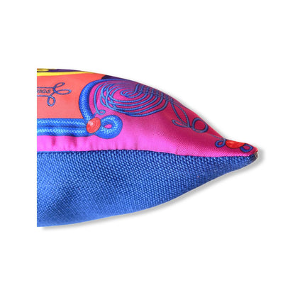 Brandebourgs Vermillion Vintage Silk Scarf Pillow 17"