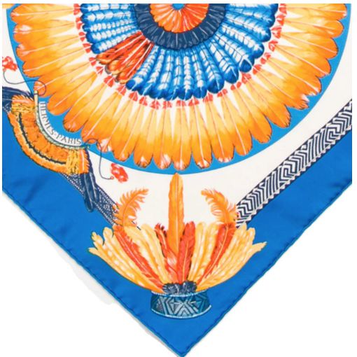 Brazil Framed Vintage Silk Scarf 20"